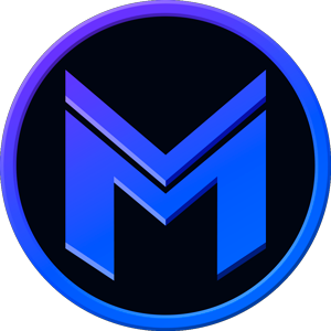 Stylized blue M in a circle